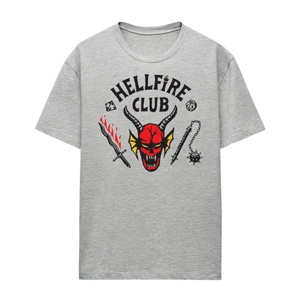 Stranger Things Womens Hellfire Club T-Shirt - Athletic Heather