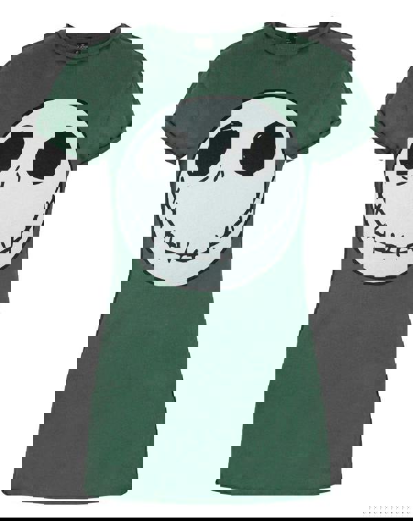 Disney The Nightmare Before Christmas Womens Green Jack Skellington Short Sleeved T-Shirt