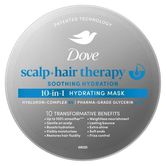 Dove Scalp + Hair Therapy Hair Mask - Soothing Hydration 10-in-1 Mask 6x270 ml
