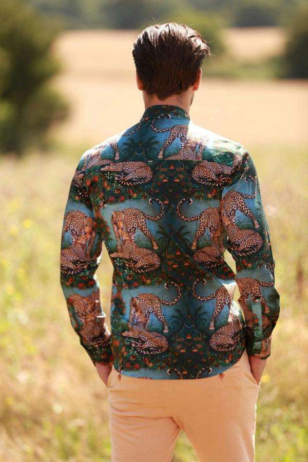 LEOPARD SAFARI PRINT SHIRT - Premium Men's Patterned Shirt by Claudio Lugli | Bold Design, Tailored Fit, Best Printed Shirts