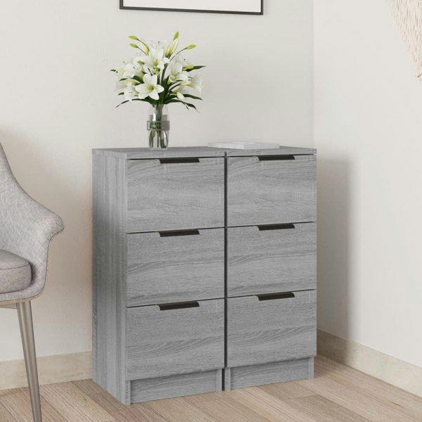 Berkfield Sideboards 2 pcs Grey Sonoma 30x30x70 cm Engineered Wood