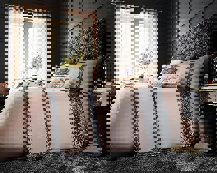 Smart Living Glamorous Duvet Cover and Pillowcase Set - Chambray