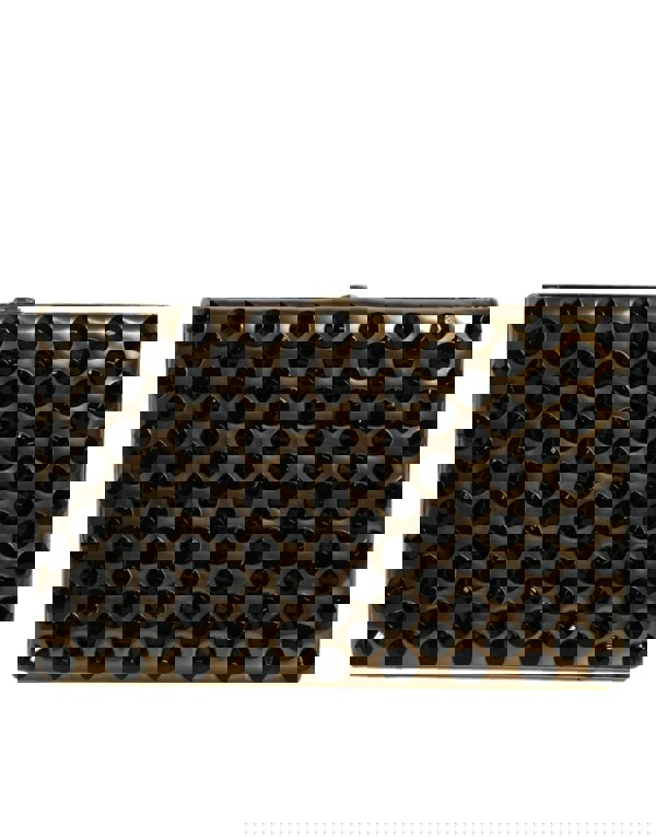 Crystal Bifold Clutch with Black Leather Lining
