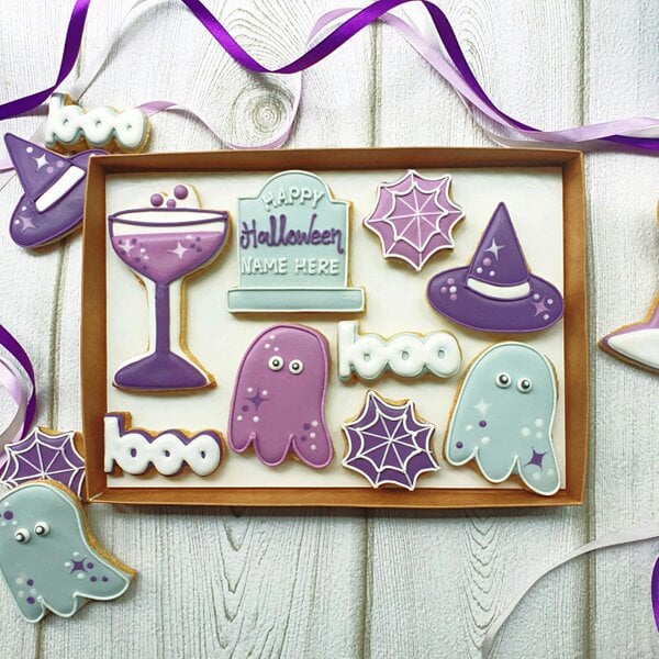 The Cookie Collaboration Personalised 'Boos n' Brews' Halloween Cookie LETTERBOX GIFT
