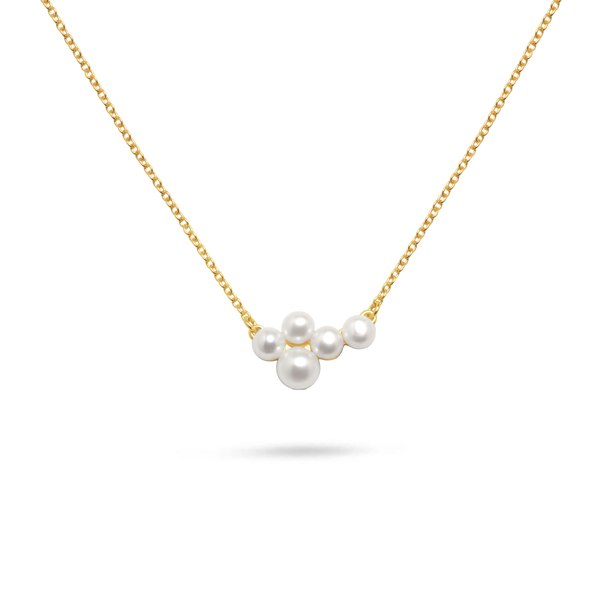 Gold Trip Pearl Cluster Necklace