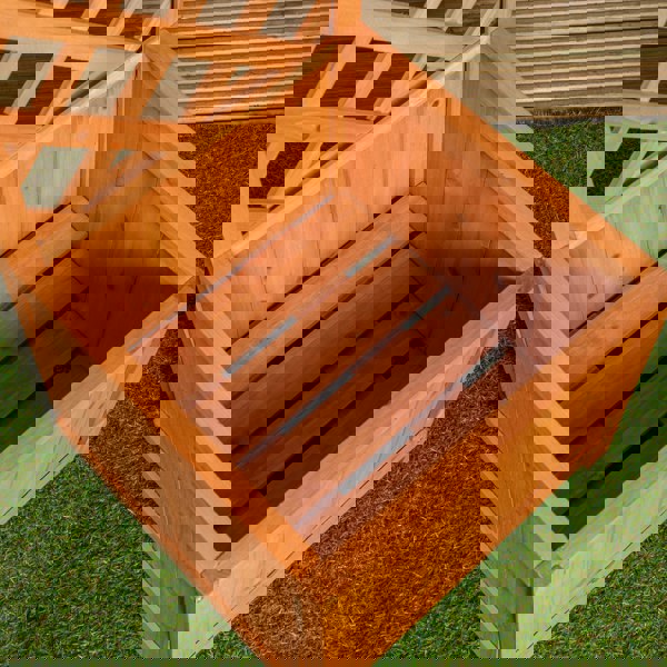 Samuel Alexander 1.6m Samuel Alexander Natural Wooden Freestanding Garden Trellis with Raised Bed Planter