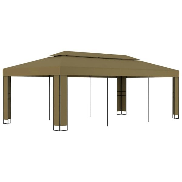 Berkfield Gazebo with Double Roof 3x6 m Taupe 180 g/ma_