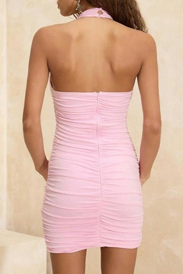 WOVCOR Rose Detail Bodycon Mini Dress