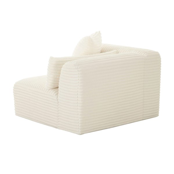 Furniture Edit Tarra Fluffy Oversized Cream Corduroy Modular LHF Corner Chair