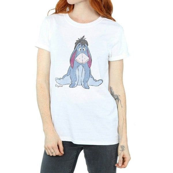 Winnie the Pooh Womens Eeyore Cotton Boyfriend T-Shirt - White