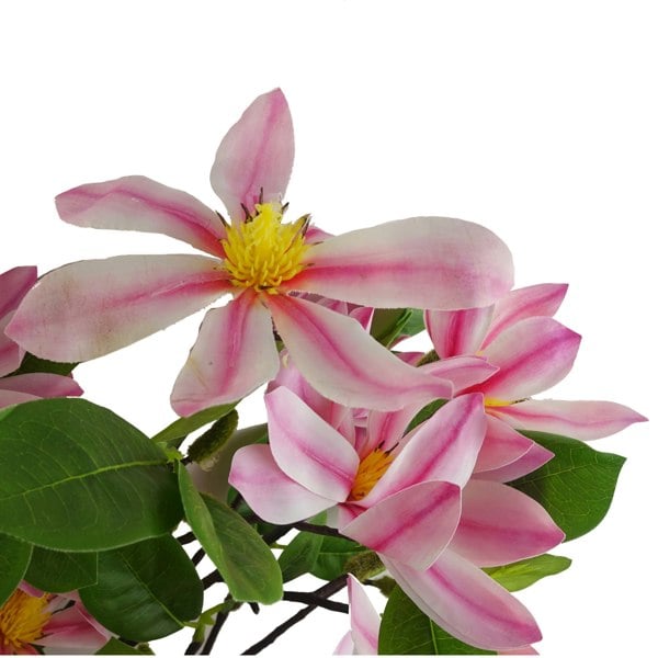 Leaf 100cm Pink Magnolia Floral Spray Artificial