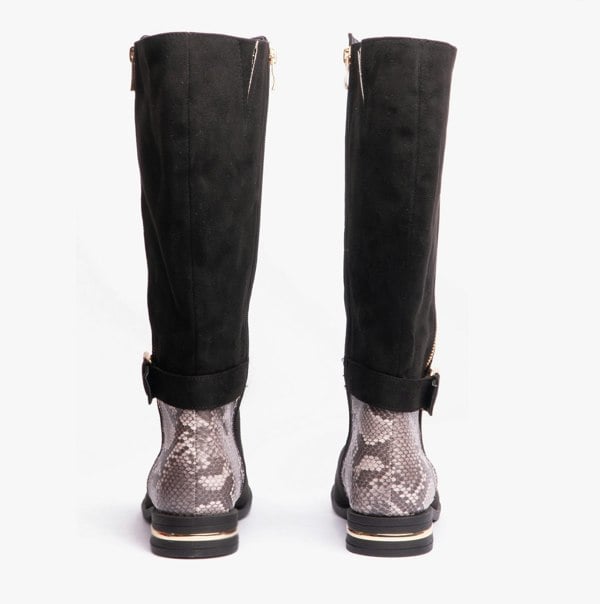 Lotus HARPER Womens Boots Black Microfibre/Snake