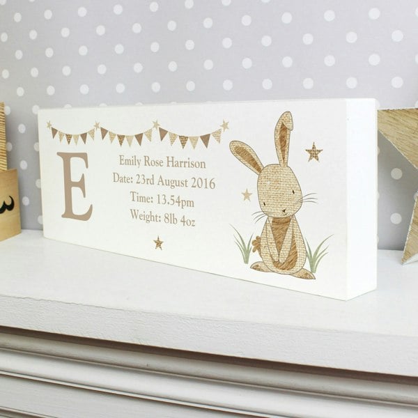 Personalised Memento Company Personalised Bunny Wooden Shelf Ornament