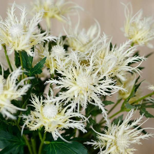 Wyld Haus Set of 3 Artificial Flowers Cream Sea Holly Sprays