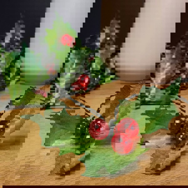 Samuel Alexander Premier 2.8m Holly Garland with Red Berries and 40 Red Leds