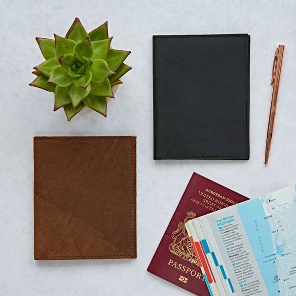 Paper High Buffalo Leather Passport Holder