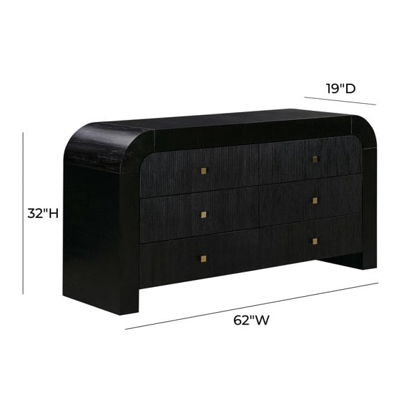 Furniture Edit Hump 6 Drawer Black Dresser Sideboard With Drawers