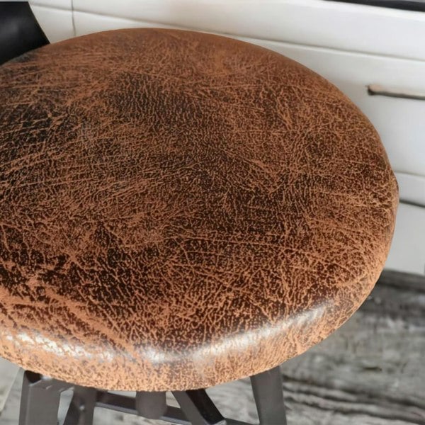 Rafaelo Mobilia Industrial Adjustable Height Retro Bar Stool With Back Rustic Brown