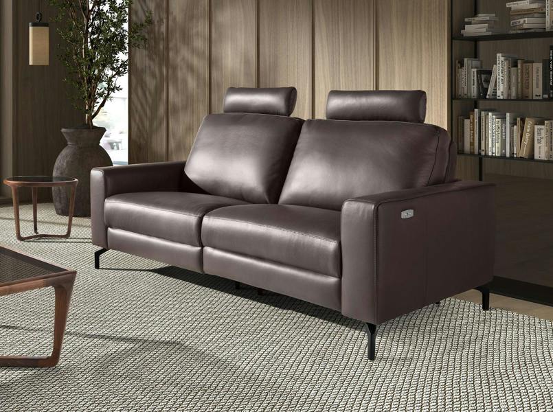 Angel Cerdá Chocolate Brown Leather Recliner Sofa 6368/6366