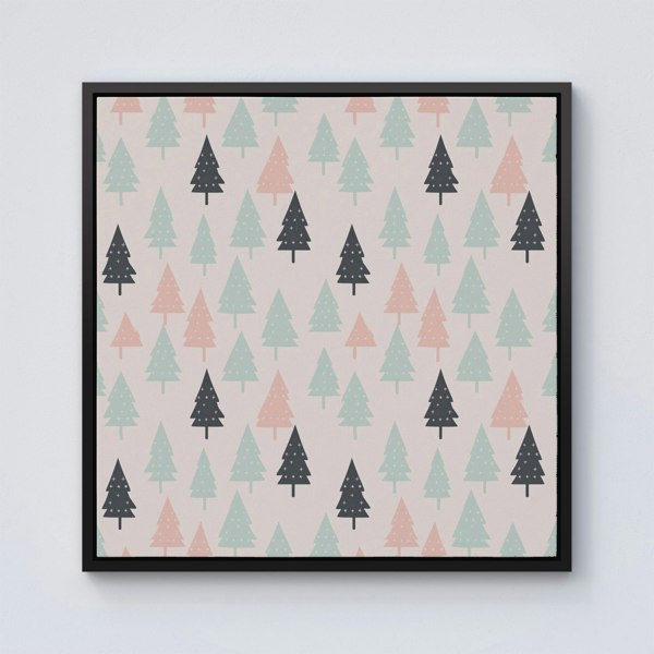 Warren Reed Christmas Tree Silhouette Pattern Framed Canvas