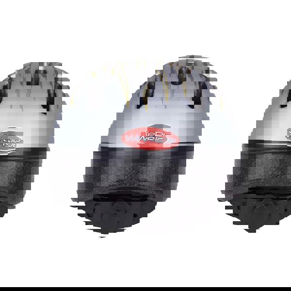 Silver-gray bike helmet rear view