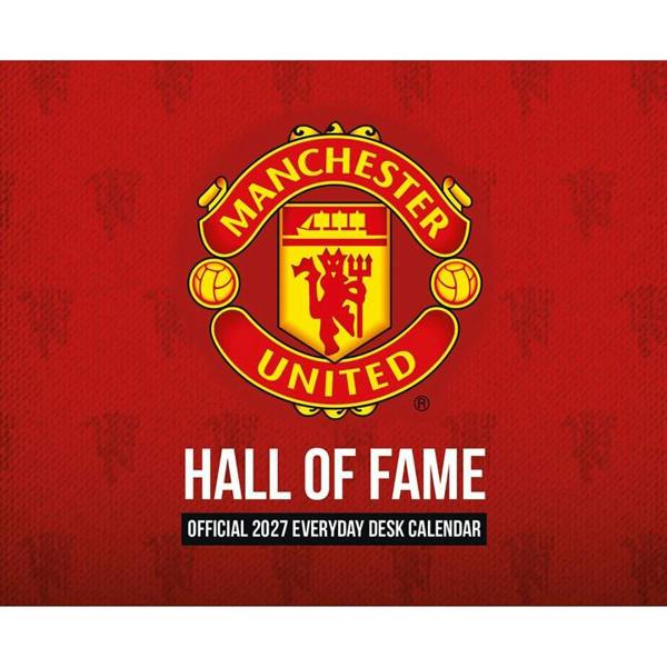 Manchester United FC, Hall of Fame Desk Calendar 2027, Desk Calendars, Day To View, Sports, Gift