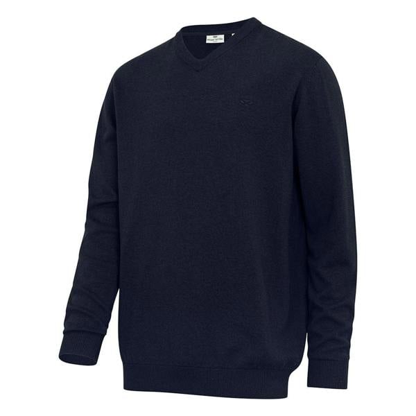 Hoggs of Fife Stirling II V Neck Pullover Heather Blue