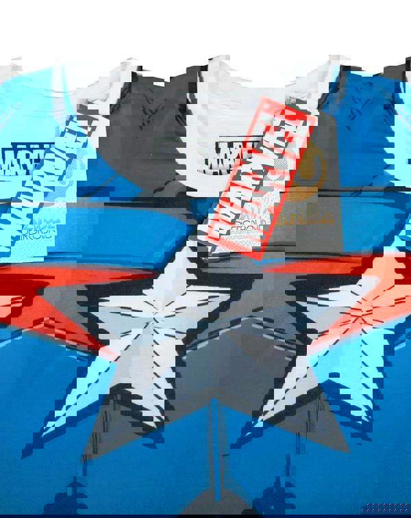 Marvel Mens Blue Captain America Short Sleeved T-Shirt