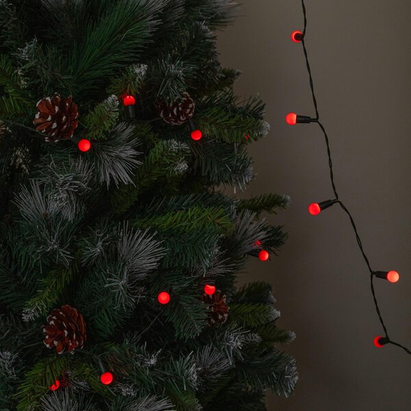 Samuel Alexander 50 LED Pearl Berry Multi-Action Christmas String Lights in Red
