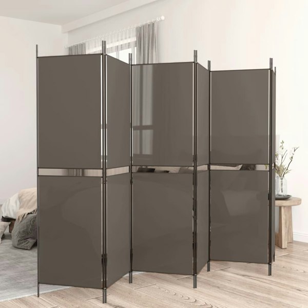 Berkfield 6-Panel Room Divider Anthracite 300x220 cm Fabric