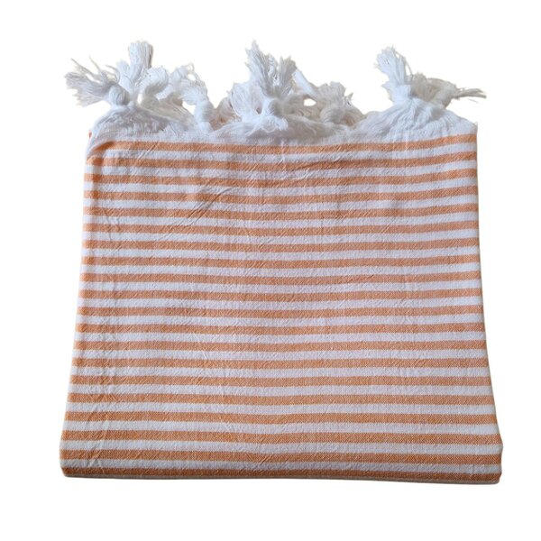 Cotton and Olive Assos Cotton Pack Light Hammam Towel - Coral on White