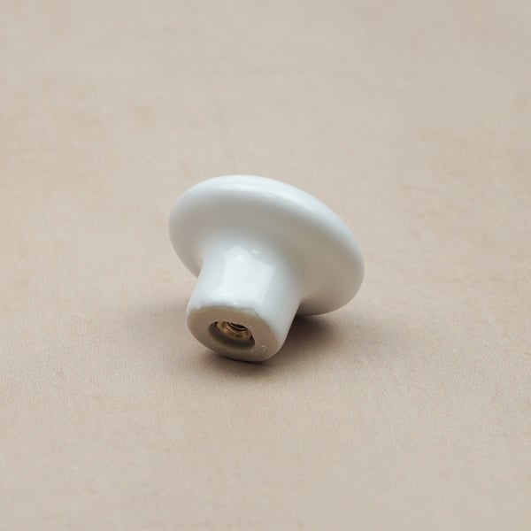 Handle & Home 36mm White Ceramic Mushroom Knob
