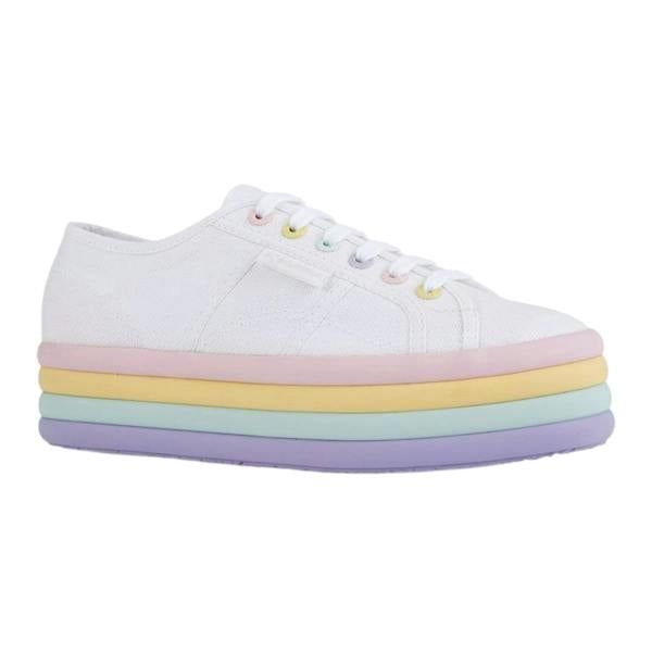 Superga Womens/Ladies 2790 Candy Trainers - White/Violet/Light Pink - 