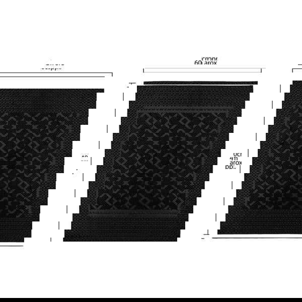 JVL Harlequin Scraper Rubber Pin Doormat, 40x60cm, Black