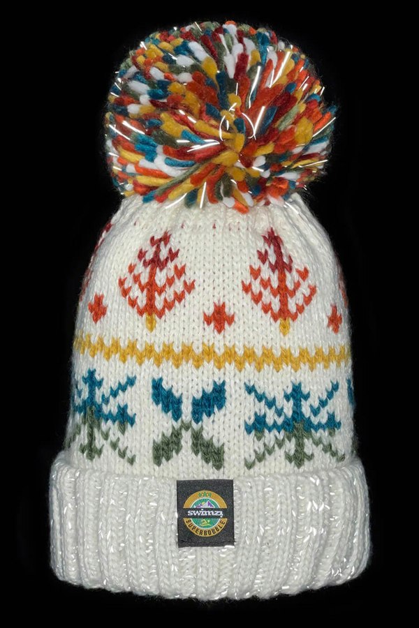 SuperBobble Autumn Nordic Knit Beanie Bobble Hat - Cream