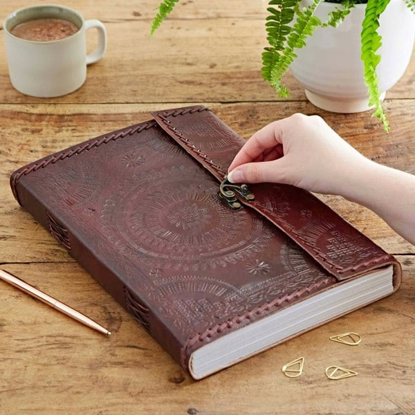 Paper High Indra A4 Embossed & Stitched Leather Journal