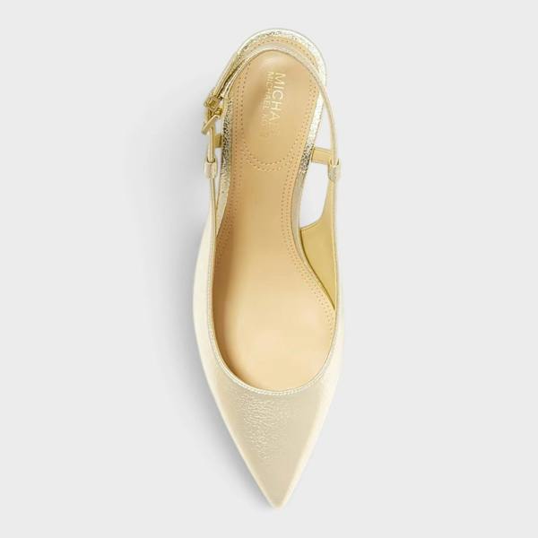 Michael Kors Doreen Flex Metallic Kitten Pump Pale Gold