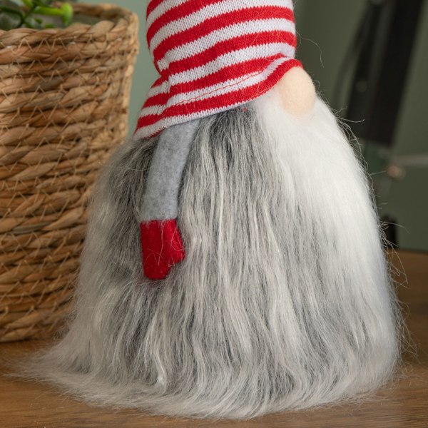 Samuel Alexander 34cm Festive Gonk Cuddly Santa Indoor Christmas Plush Decoration in Striped Hat