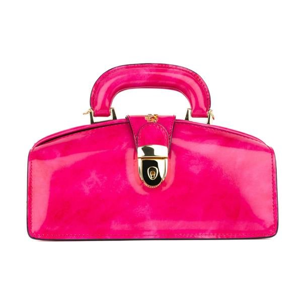 Embassy London Gazelle - Pink - Top handle bag with key lock in pink smooth genuine leather