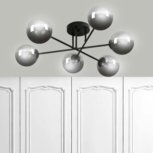 Emibig BRENDI Ceiling lamp  6 x E14 Black with Graphite Shade