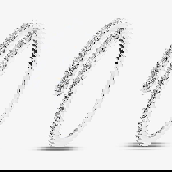 T. H. Baker 9ct White Gold 1.00ct Lab Grown Diamond Two Row Spiral Ring LGR43802-100