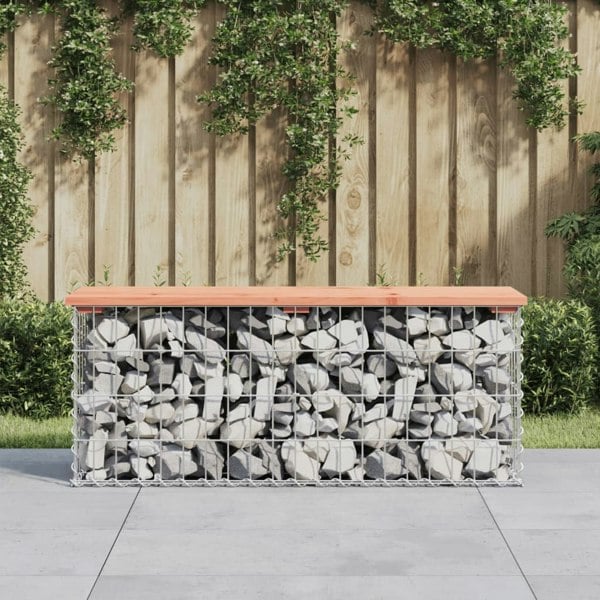 Berkfield Garden Bench Gabion Design 103x31.5x42 cm Solid Wood Douglas