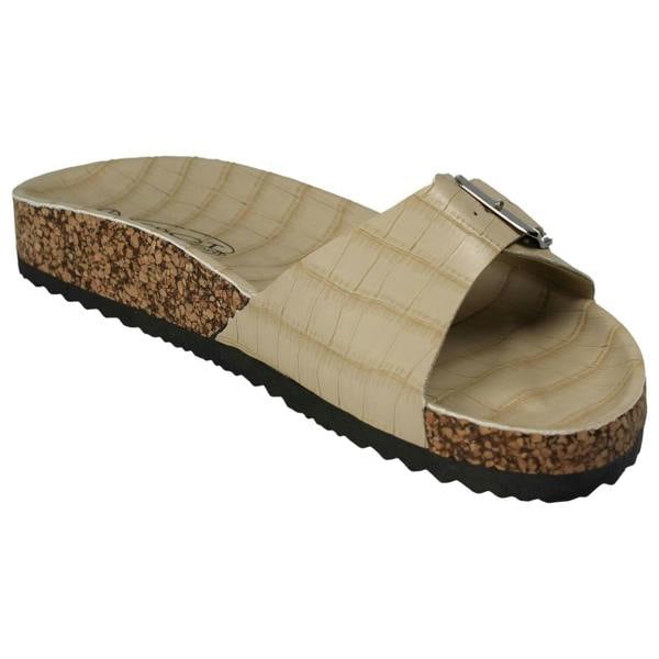 Spot On Ladies Spot On Open Toe Slip On Mule
