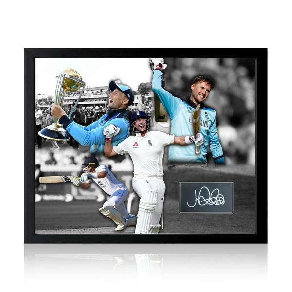 Joe Root Signed England Cricket Cut Deluxe Mount Frame