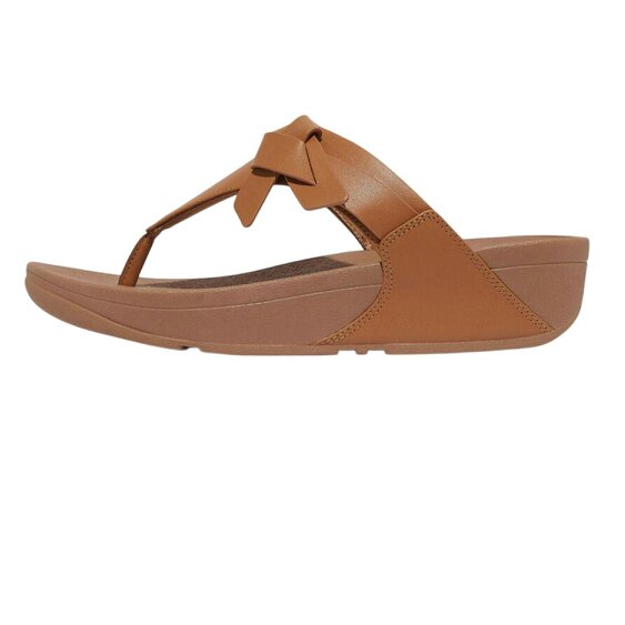 Fit Flop Womens/Ladies Leather Toe Post Knotted Sandals - Beige