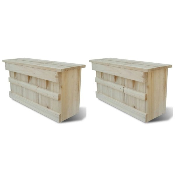 Berkfield Sparrow Houses 2 pcs Wood 44x15.5x21.5 cm