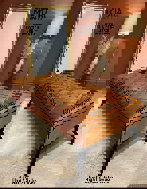 ISTOOLS Premium Burnt Orange Velvet Footstool Pouffe – Luxury UK Ottoman