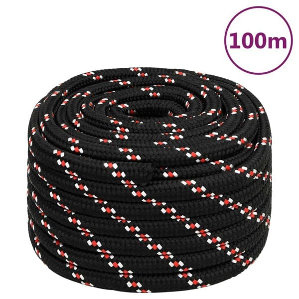 Berkfield Boat Rope Black 20 mm 100 m Polypropylene