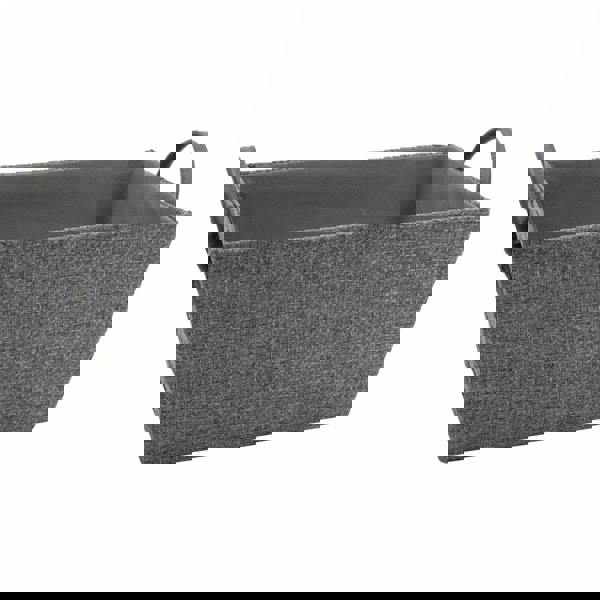 JVL Chroma Rectangular Fabric Storage Baskets with Handles for Home Organisation, Grey