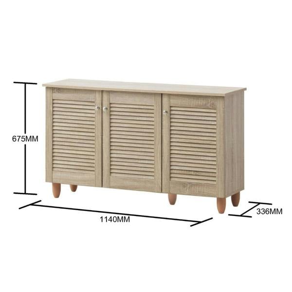 Timber Art Design Modern Shoe Storage Cabinet 3 Doors Footwear Stand Rack Unit Cupboard